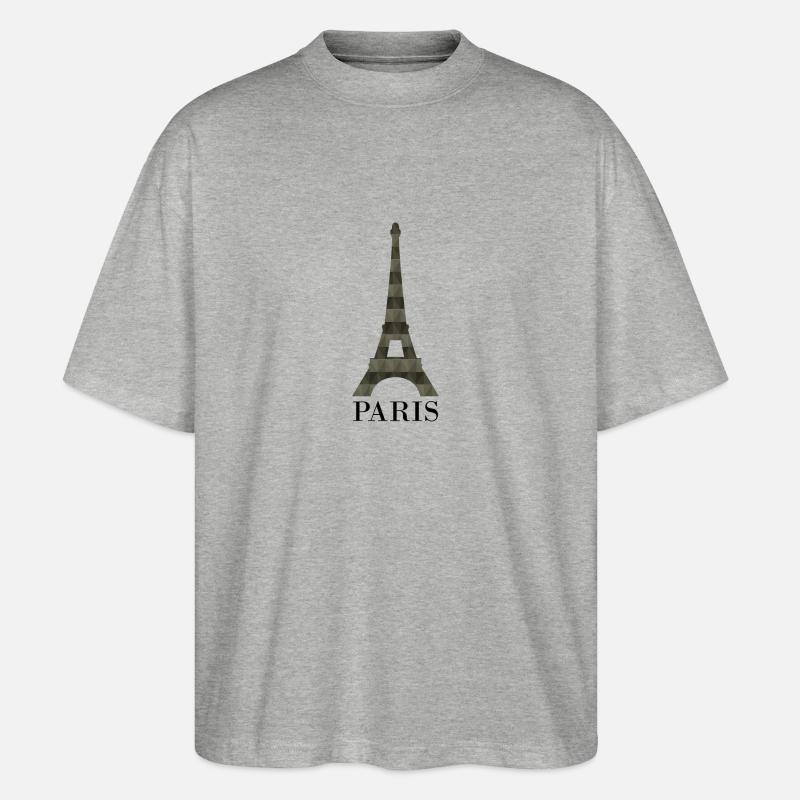 Eiffelturm - Stanley/Stella Oversized Unisex Bio T-Shirt Blaster 2.0 - Grau meliert