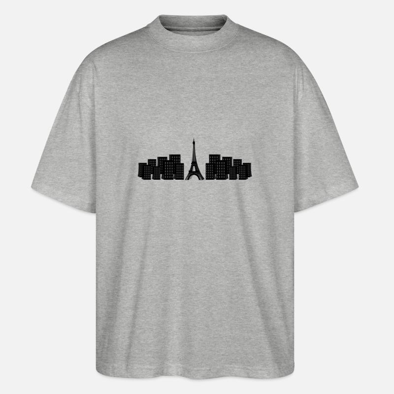 Eiffelturm - Stanley/Stella Oversized Unisex Bio T-Shirt Blaster 2.0 - Grau meliert