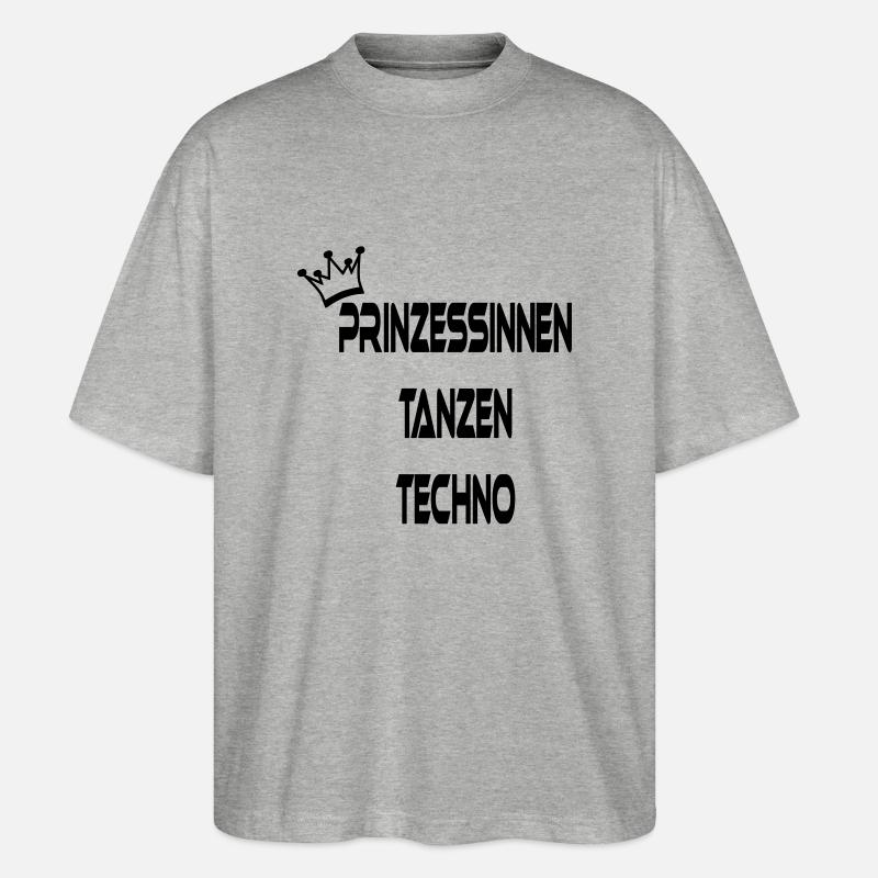 prinzessinnen_tanzen_techno - Stanley/Stella Oversized Unisex Bio T-Shirt Blaster 2.0 - Grau meliert