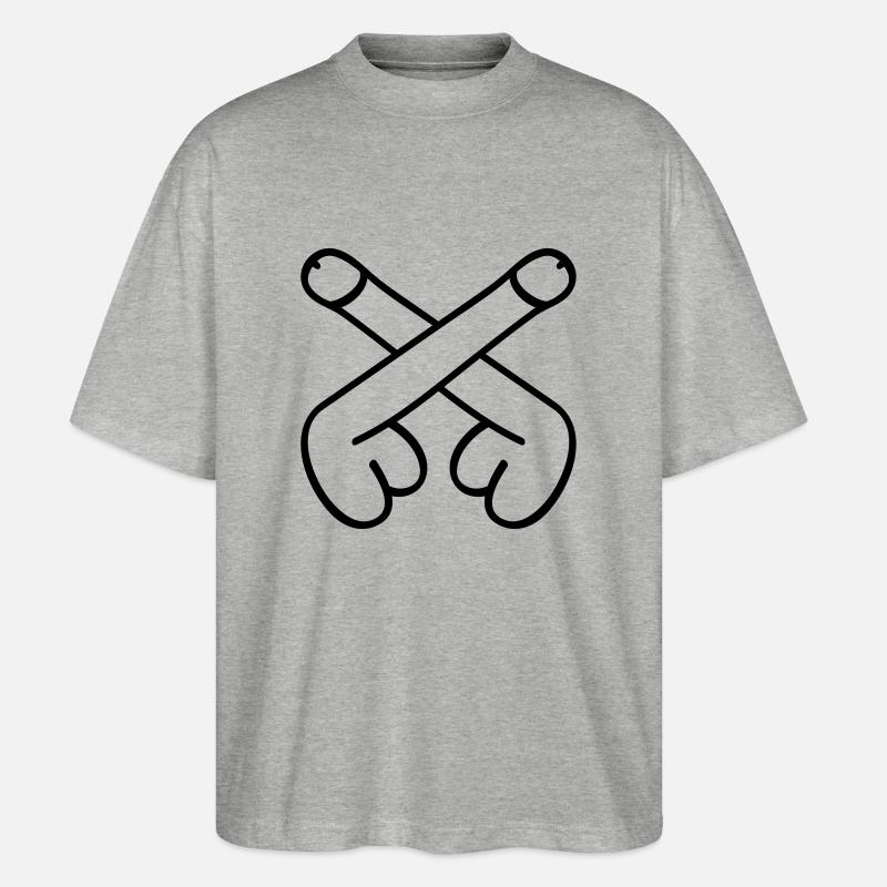 dicks symbol - Stanley/Stella Oversized Unisex Bio T-Shirt Blaster 2.0 - Grau meliert