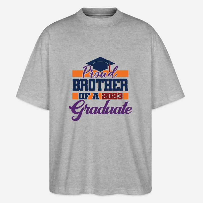 Stolzer Bruder eines Abschlussgeschenks 2023 - Stanley/Stella Oversized Unisex Bio T-Shirt Blaster 2.0 - Grau meliert