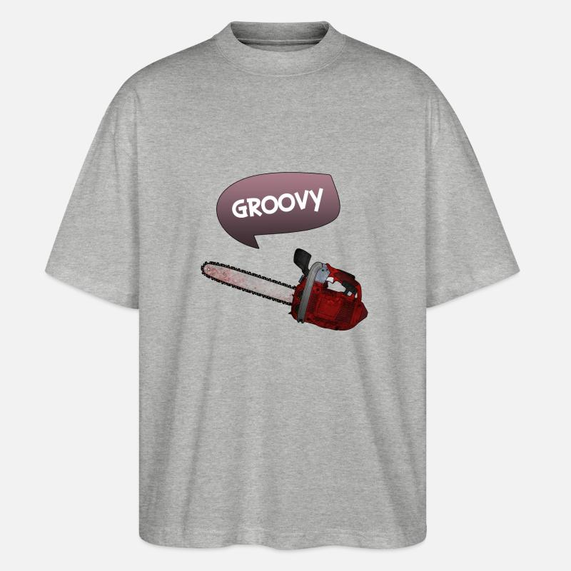 Evil dead - Groovy chains - T-shirt bio Blaster 2.0 coupe oversize Stanley/Stella Unisexe - gris chiné