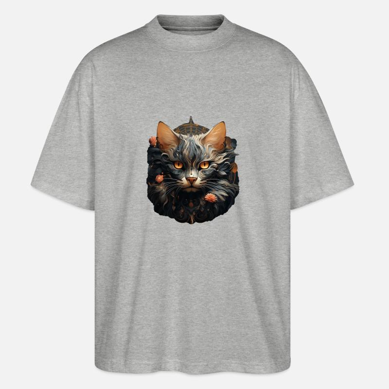 Cat - Stanley/Stella Oversized Unisex Organic T-shirt Blaster 2.0 - heather grey