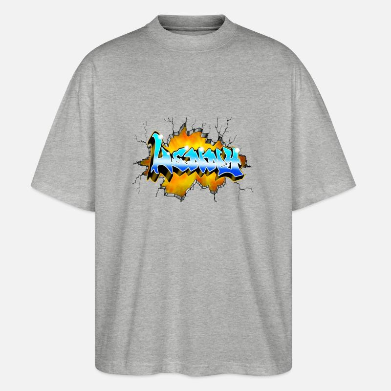 LENNY Graffiti - Stanley/Stella Oversized Unisex Bio T-Shirt Blaster 2.0 - Grau meliert