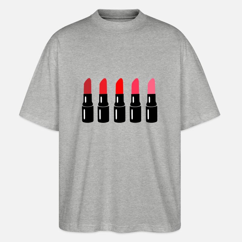 Lippenstift - Stanley/Stella Oversized Unisex Bio T-Shirt Blaster 2.0 - Grau meliert