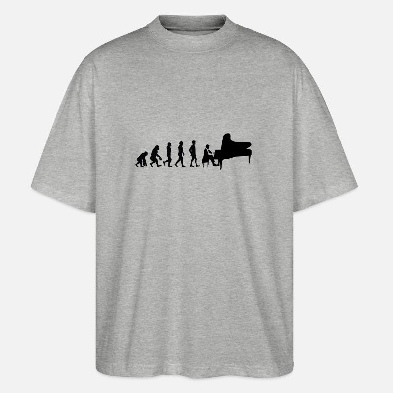 pianiste évolution - T-shirt bio Blaster 2.0 coupe oversize Stanley/Stella Unisexe - gris chiné