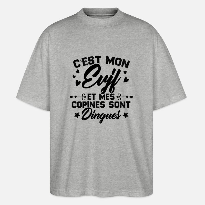 C'est Mon EVJF et mes copines sont dingues - T-shirt bio Blaster 2.0 coupe oversize Stanley/Stella Unisexe - gris chiné