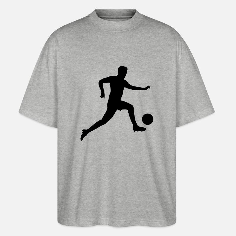 fussballer silhouette - Stanley/Stella Oversized Unisex Bio T-Shirt Blaster 2.0 - Grau meliert