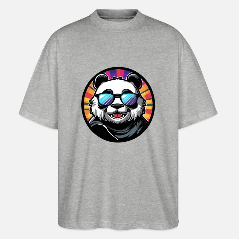 Panda Comic Cool - Stanley/Stella Oversized Unisex Bio T-Shirt Blaster 2.0 - Grau meliert