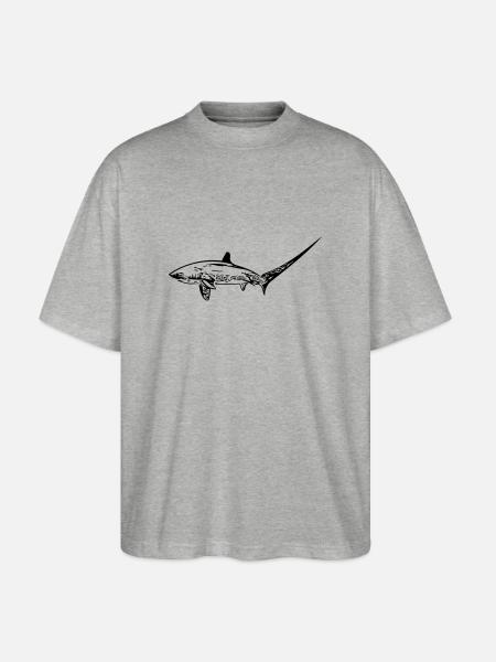 Elegant thresher shark - Stanley/Stella Oversized Unisex Organic T-shirt Blaster 2.0 - heather grey