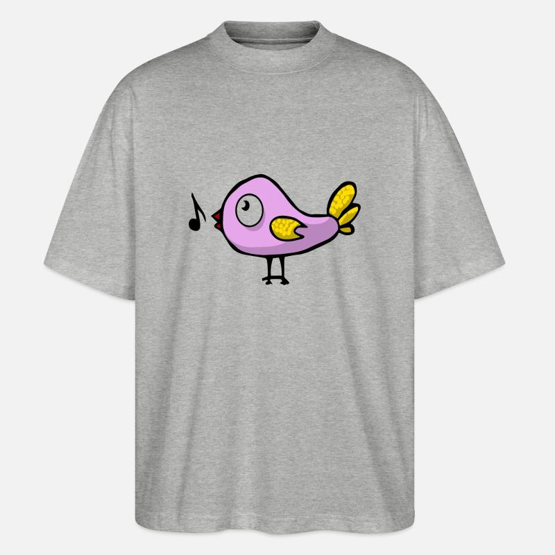 bird oiseau voegel animal animaux7 - T-shirt bio Blaster 2.0 coupe oversize Stanley/Stella Unisexe - gris chiné