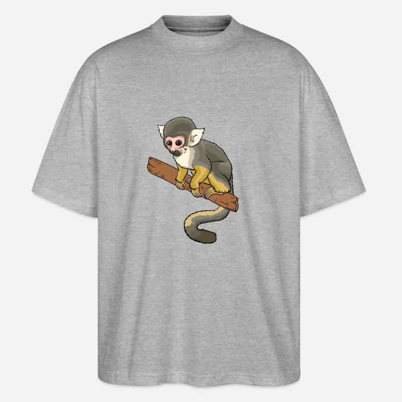 Squirrel monkey squirrel monkey primate - Stanley/Stella Oversized Unisex Organic T-shirt Blaster 2.0 - heather grey