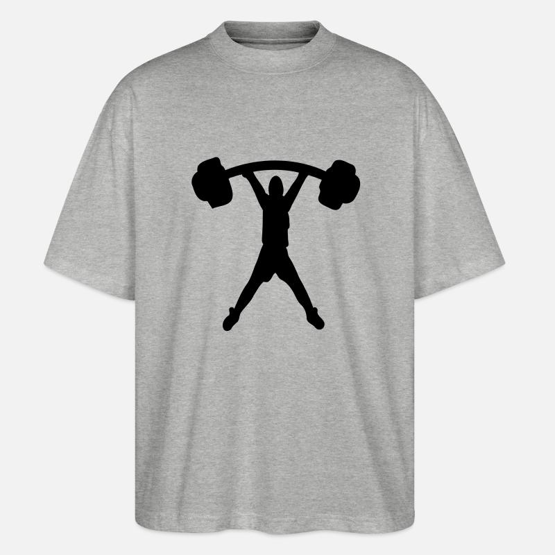 Man & dumbelle - Stanley/Stella Oversized Unisex Bio T-Shirt Blaster 2.0 - Grau meliert