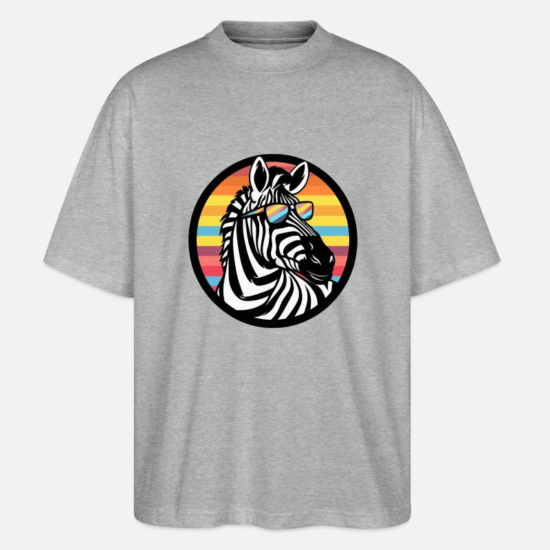 Zebra Comic Cool - Stanley/Stella Oversized Unisex Bio T-Shirt Blaster 2.0 - Grau meliert