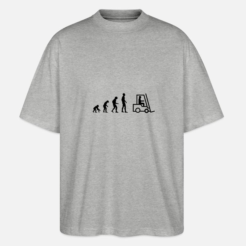 Evolution Staplerfahrer - Stanley/Stella Oversized Unisex Bio T-Shirt Blaster 2.0 - Grau meliert