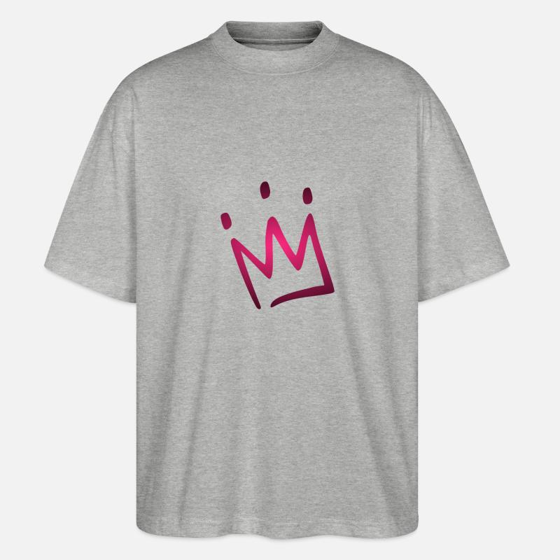 Krone Rosa - Stanley/Stella Oversized Unisex Bio T-Shirt Blaster 2.0 - Grau meliert
