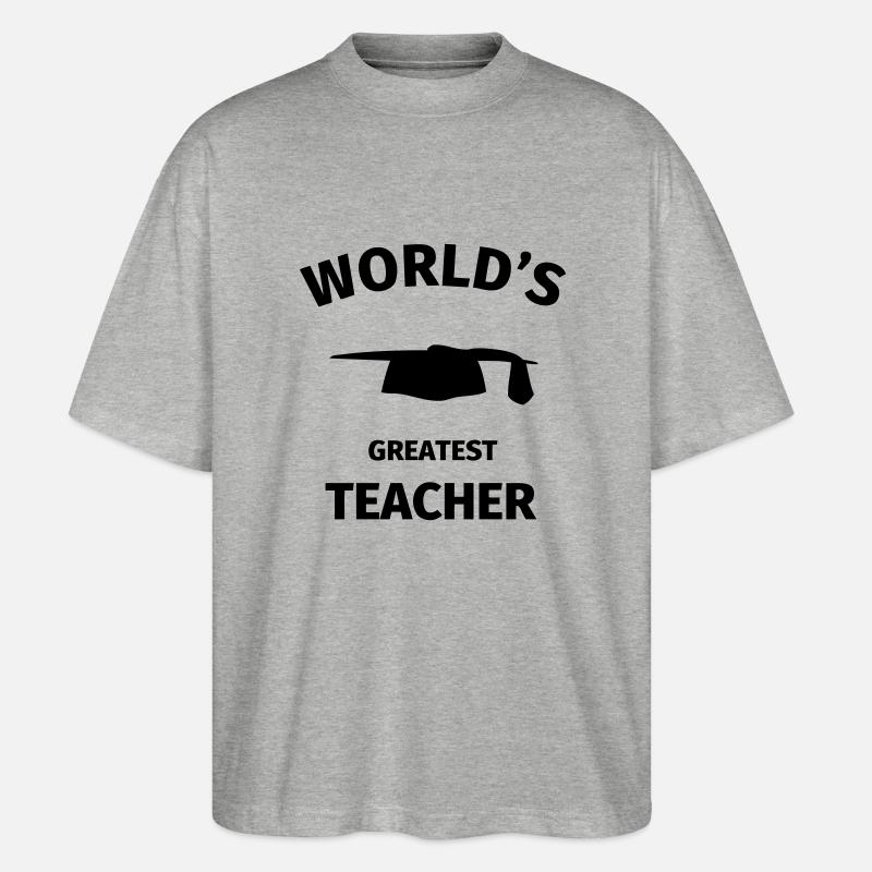 World's Greatest Teacher - Stanley/Stella Oversized Unisex Bio T-Shirt Blaster 2.0 - Grau meliert