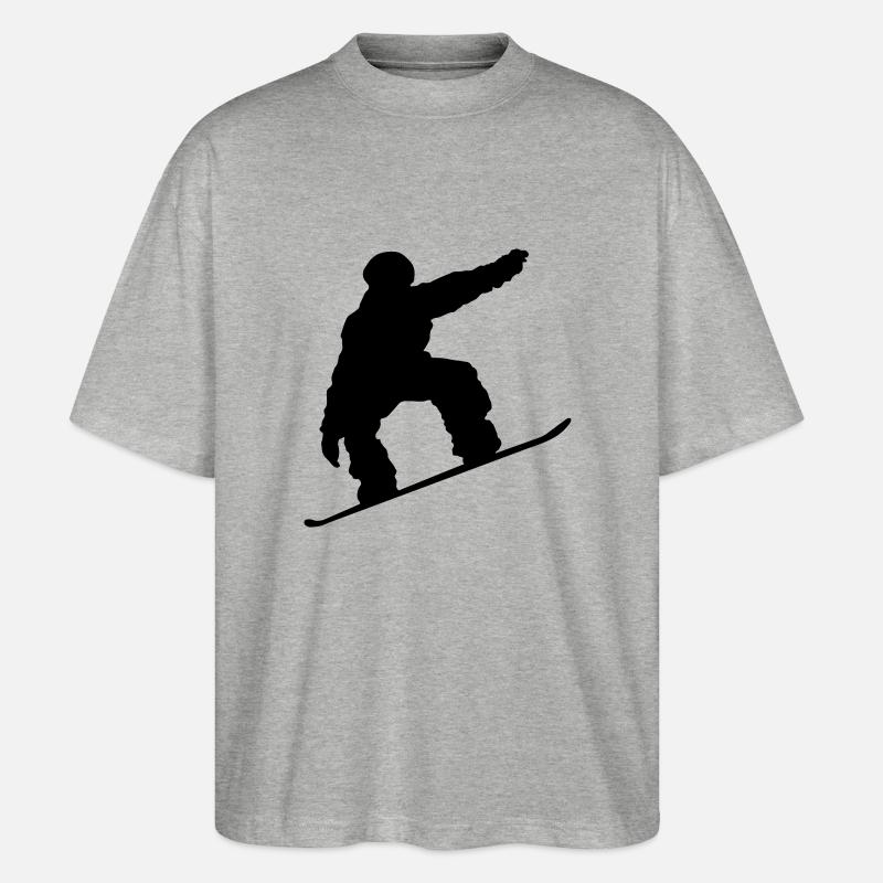 Snowboarder, Snowboarding - Stanley/Stella Oversized Unisex Bio T-Shirt Blaster 2.0 - Grau meliert