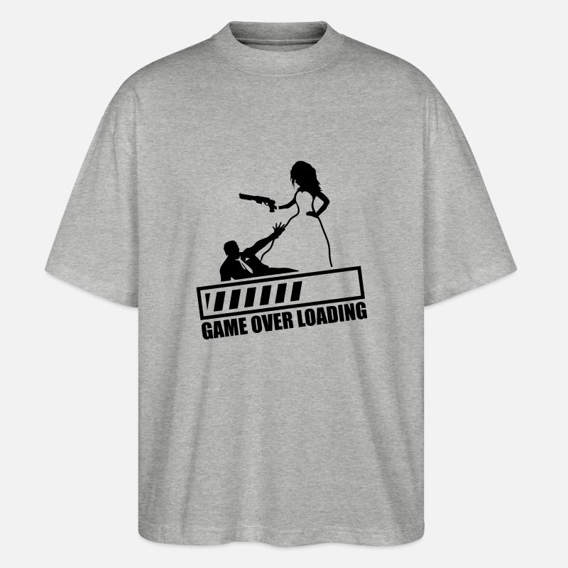 game_over_loading_fa1 - Stanley/Stella Oversized Unisex Bio T-Shirt Blaster 2.0 - Grau meliert