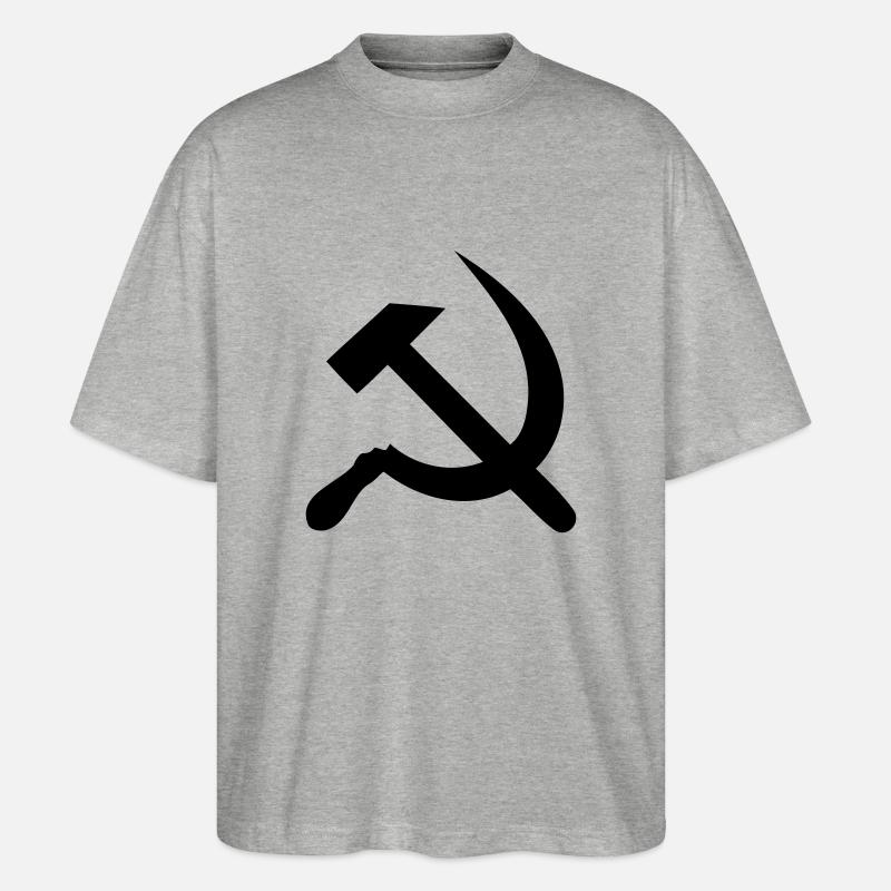 Hammer und Sichel - Stanley/Stella Oversized Unisex Bio T-Shirt Blaster 2.0 - Grau meliert