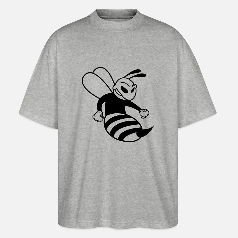 wespe_comic_01 - Stanley/Stella Oversized Unisex Bio T-Shirt Blaster 2.0 - Grau meliert