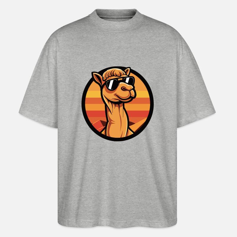 Kamel Comic Cool - Stanley/Stella Oversized Unisex Bio T-Shirt Blaster 2.0 - Grau meliert