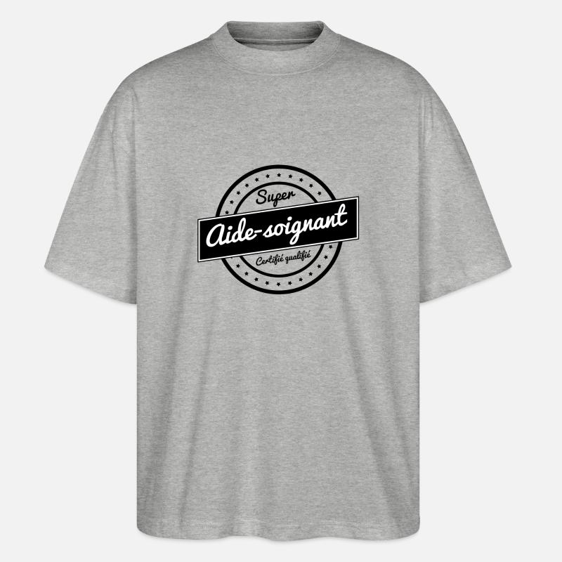 Super aide soignant - T-shirt bio Blaster 2.0 coupe oversize Stanley/Stella Unisexe - gris chiné