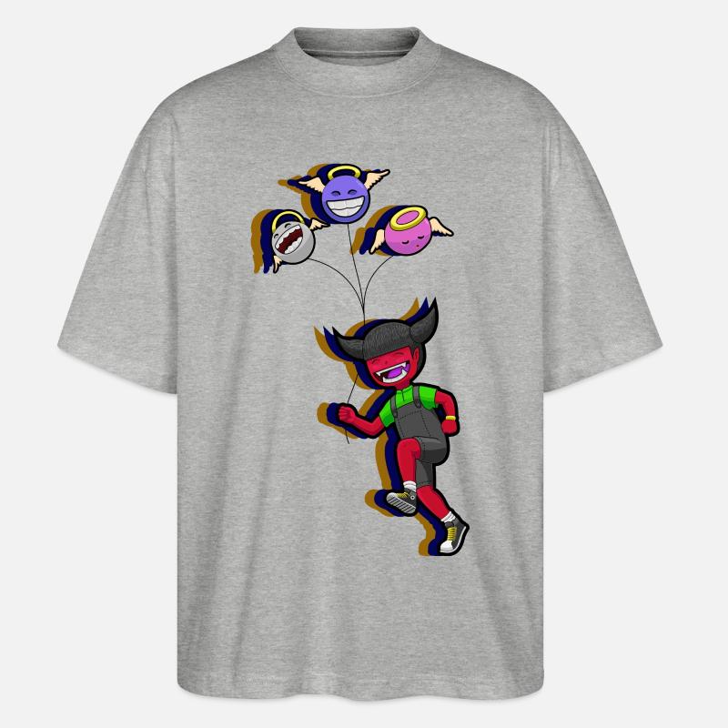 Devil_girl - Stanley/Stella Oversized Unisex Bio T-Shirt Blaster 2.0 - Grau meliert