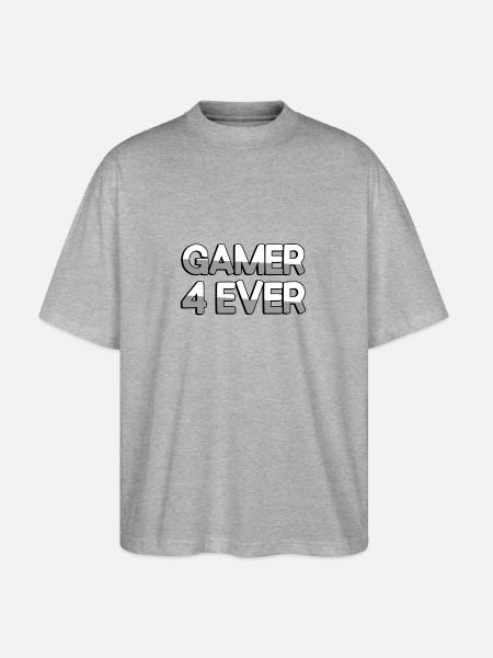 GAMER 4 EVER - Gaming - Stanley/Stella Oversized Unisex Organic T-shirt Blaster 2.0 - heather grey