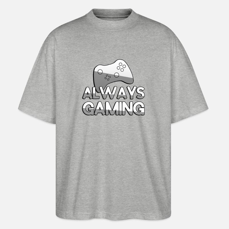 ALWAYS GAMING + Controller - Gaming - Stanley/Stella Oversized Unisex Bio T-Shirt Blaster 2.0 - Grau meliert