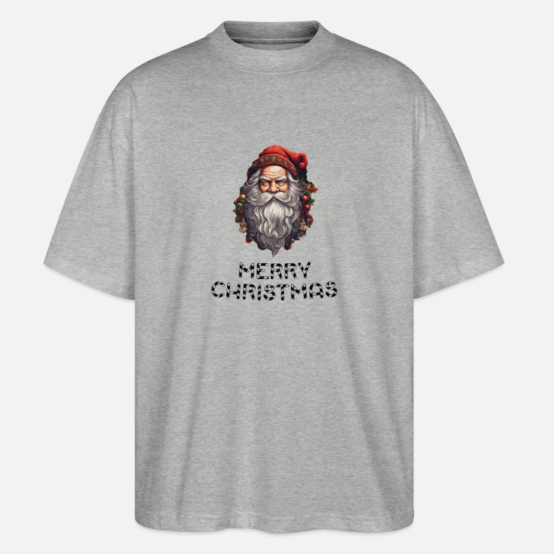 Weihnachtsmann - Marry Christmas - Stanley/Stella Oversized Unisex Bio T-Shirt Blaster 2.0 - Grau meliert