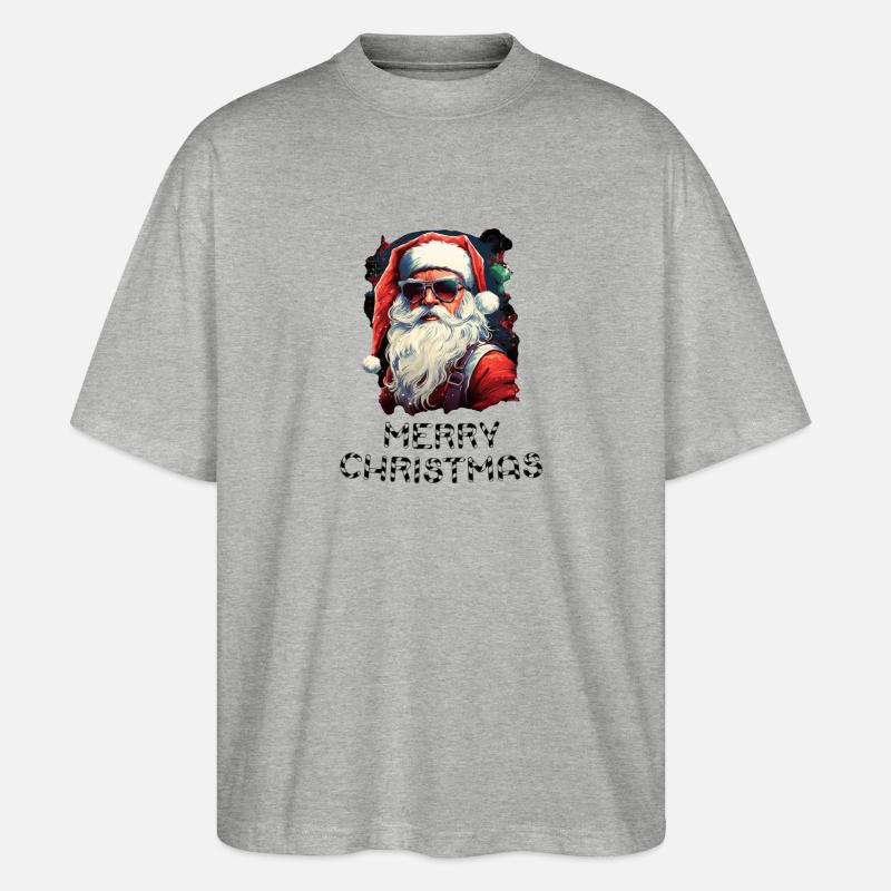 Weihnachtsmann - Marry Christmas - Stanley/Stella Oversized Unisex Bio T-Shirt Blaster 2.0 - Grau meliert