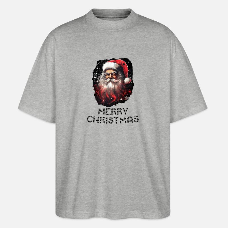 Père Noël - Marry Christmas - T-shirt bio Blaster 2.0 coupe oversize Stanley/Stella Unisexe - gris chiné