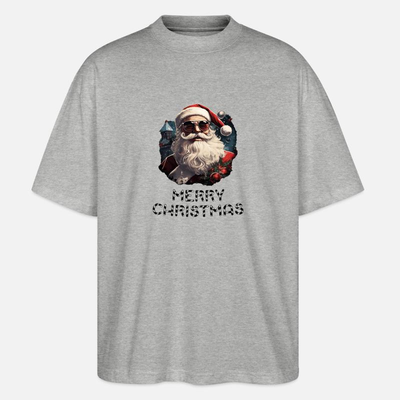 Weihnachtsmann - Marry Christmas - Stanley/Stella Oversized Unisex Bio T-Shirt Blaster 2.0 - Grau meliert