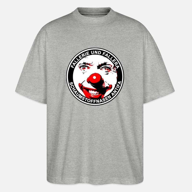 Fun Clown Varaiation Falleri Fallera - Stanley/Stella Oversized Unisex Bio T-Shirt Blaster 2.0 - Grau meliert