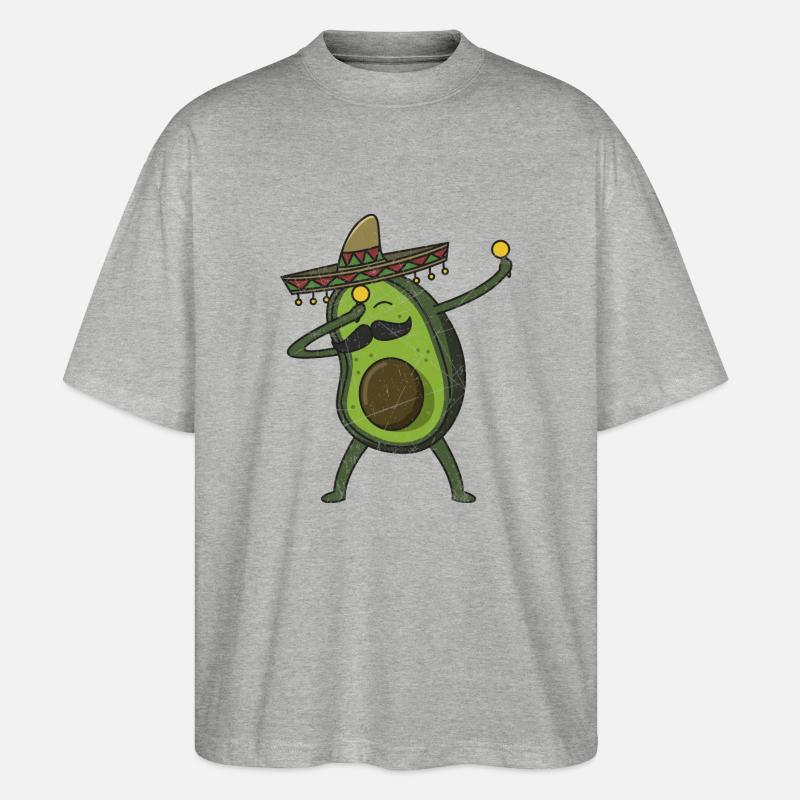 Avocat - Dab Pose - Tamponnage - Cadeau - T-shirt bio Blaster 2.0 coupe oversize Stanley/Stella Unisexe - gris chiné