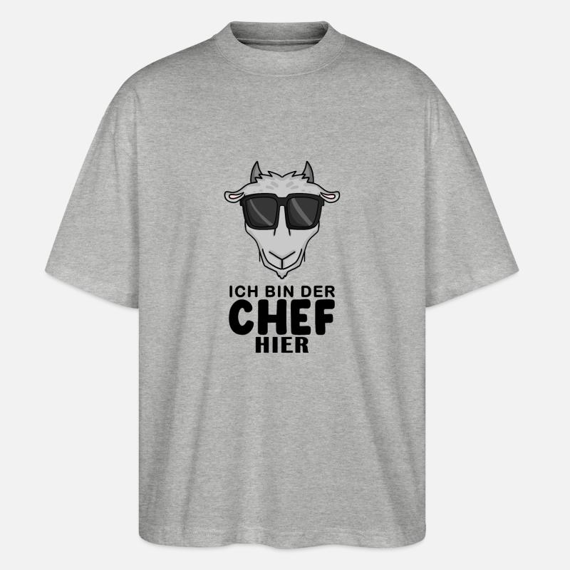 Cool Ziege Chef - Stanley/Stella Oversized Unisex Bio T-Shirt Blaster 2.0 - Grau meliert