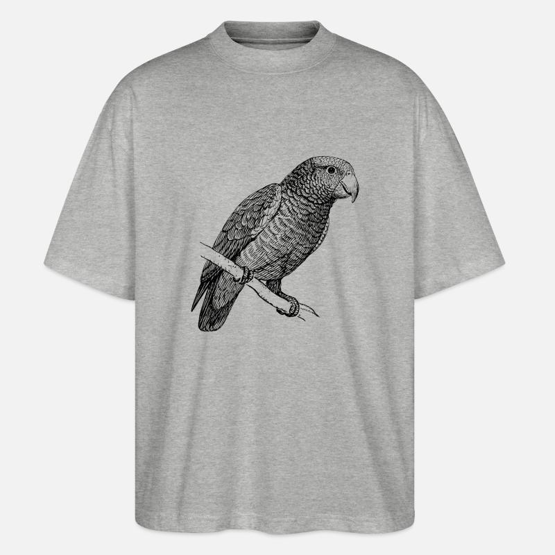parrot40 - Stanley/Stella Oversized Unisex Bio T-Shirt Blaster 2.0 - Grau meliert