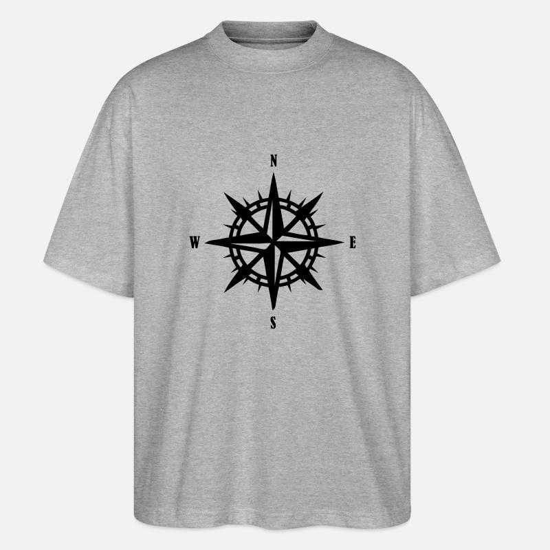 kompass - Stanley/Stella Oversized Unisex Bio T-Shirt Blaster 2.0 - Grau meliert