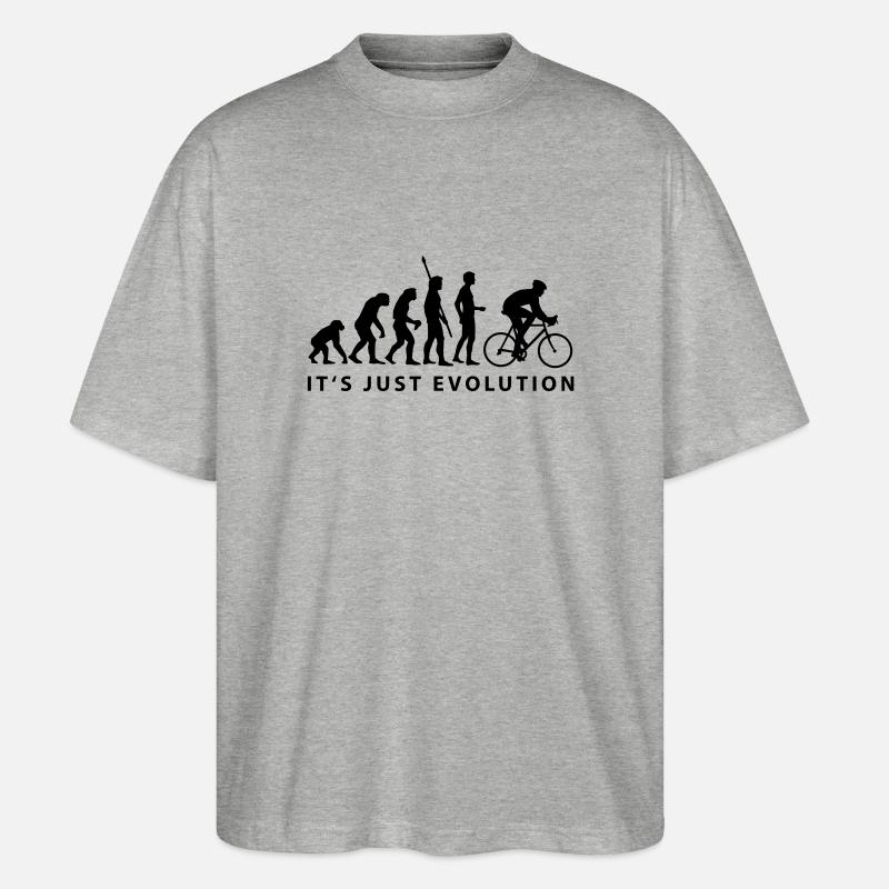 evolution_radfahrer_b - T-shirt bio Blaster 2.0 coupe oversize Stanley/Stella Unisexe - gris chiné