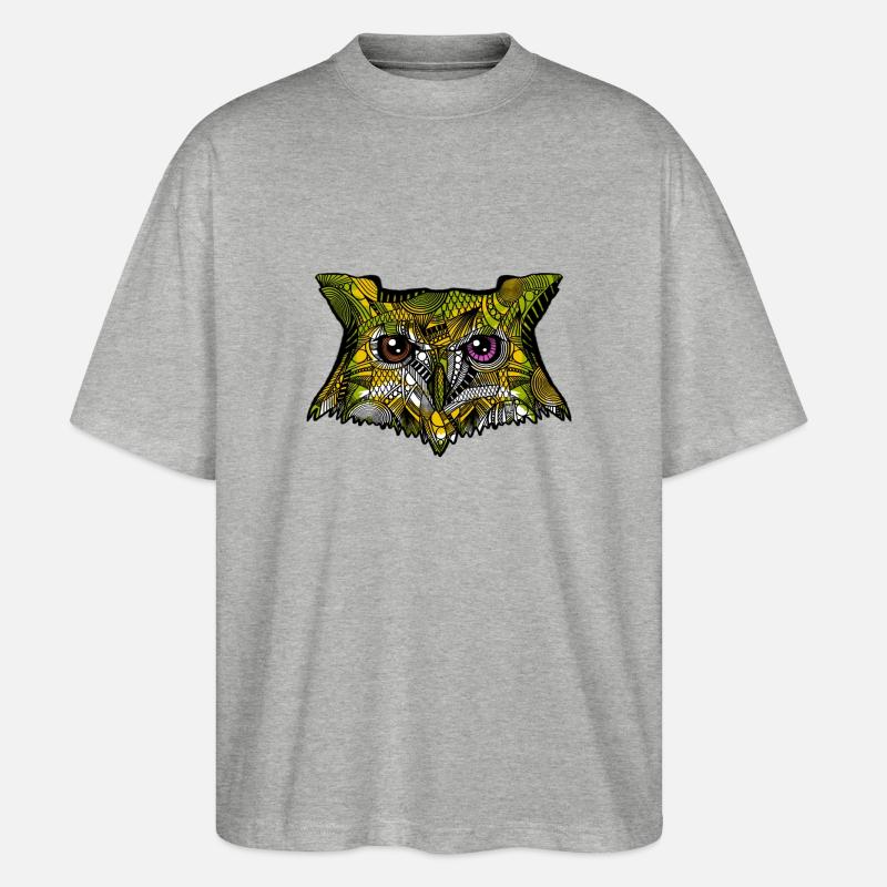 Eule - Stanley/Stella Oversized Unisex Bio T-Shirt Blaster 2.0 - Grau meliert