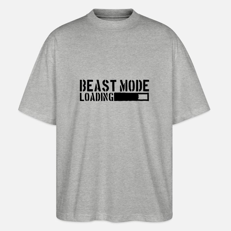 Beast Mode Loading Power - Stanley/Stella Oversized Unisex Organic T-shirt Blaster 2.0 - heather grey