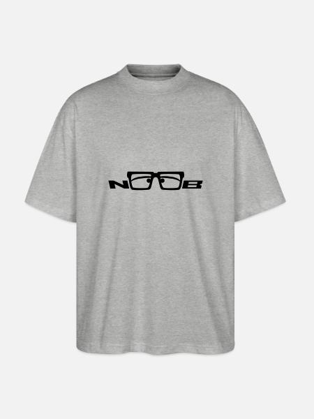 Noob Comic Nerd Glasses Facebook - Stanley/Stella Oversized Unisex Organic T-shirt Blaster 2.0 - heather grey