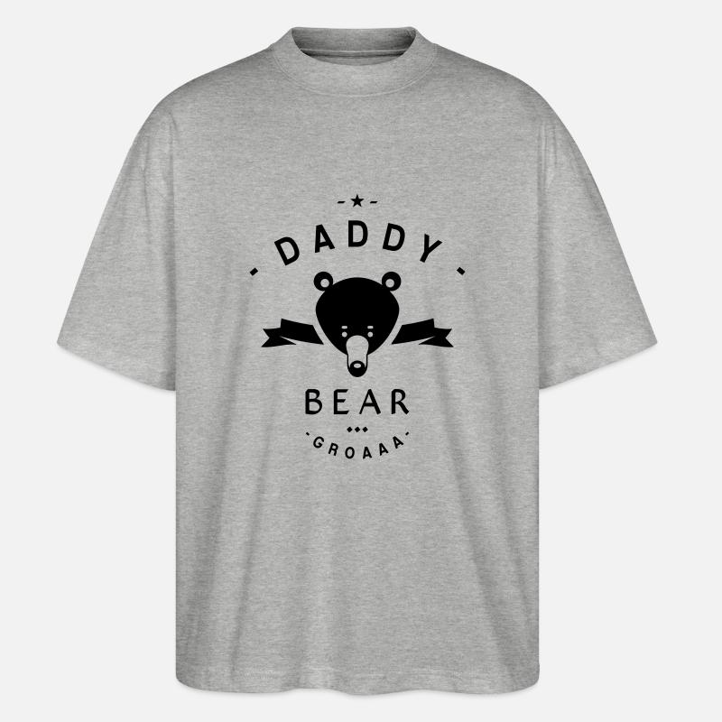 DADDY-BEAR - Stanley/Stella Oversized Unisex Bio T-Shirt Blaster 2.0 - Grau meliert