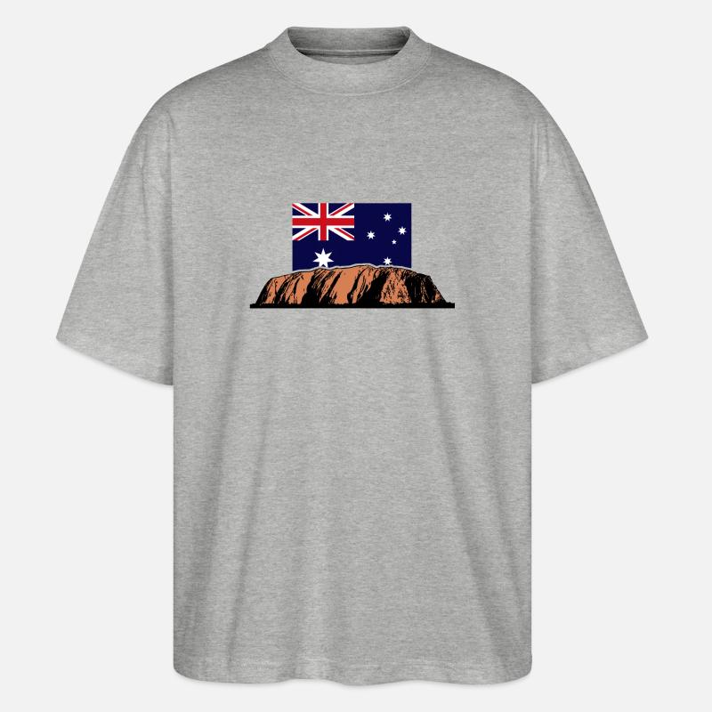 Ayers Rock - Australia Flag - T-shirt bio Blaster 2.0 coupe oversize Stanley/Stella Unisexe - gris chiné