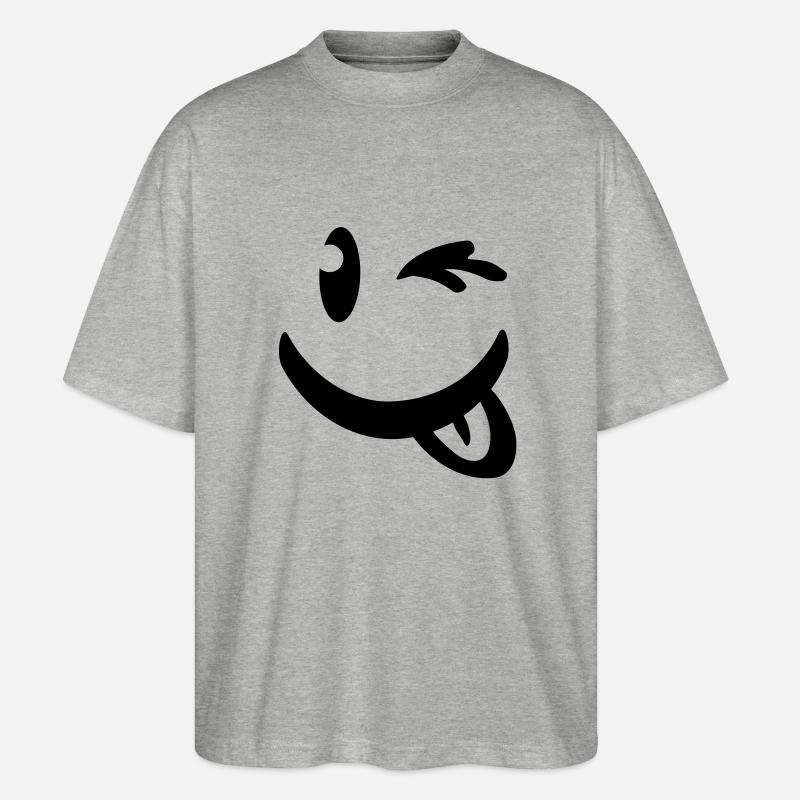 smiley_illu_c1 - T-shirt bio Blaster 2.0 coupe oversize Stanley/Stella Unisexe - gris chiné