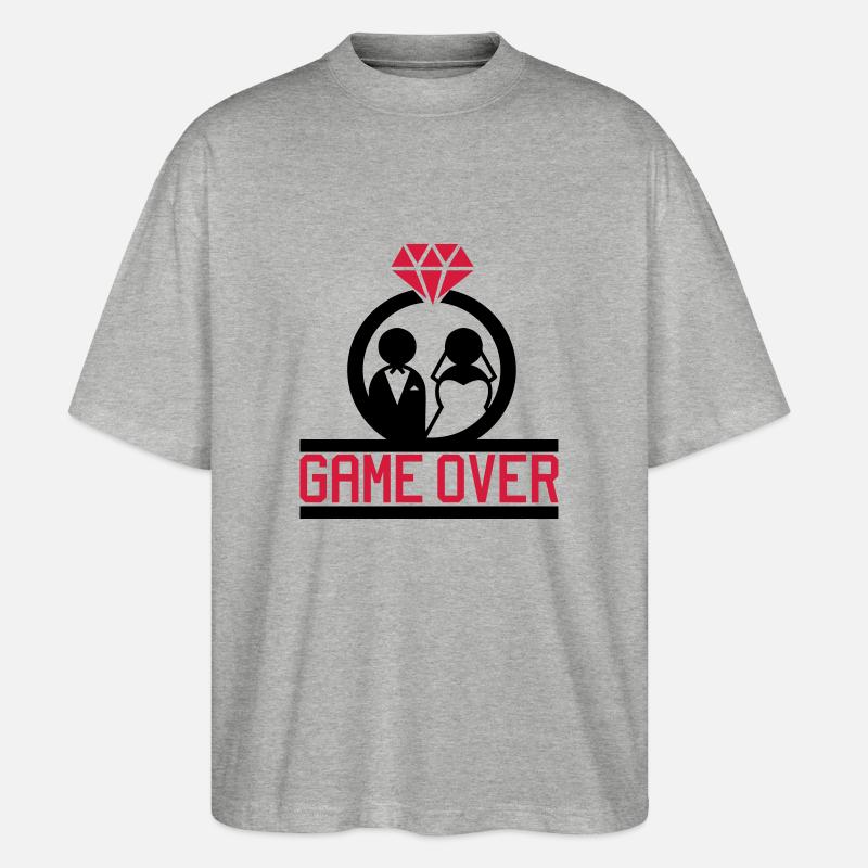Game Over - Stanley/Stella Oversized Unisex Bio T-Shirt Blaster 2.0 - Grau meliert