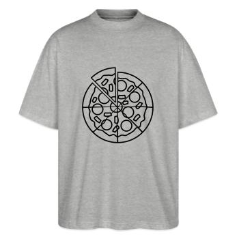 prendre quelques morceaux manquants morceaux pizza - T-shirt bio Blaster 2.0 coupe oversize Stanley/Stella Unisexe - gris chiné - Devant - Alina (178cm) & Michal (187cm)