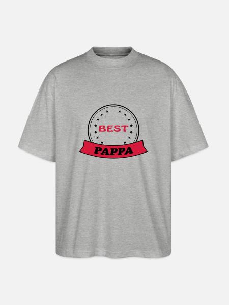 Best pappa 111 - Stanley/Stella Oversized Unisex Organic T-shirt Blaster 2.0 - heather grey