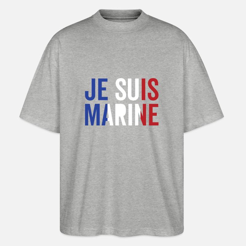 Ich bin Marine - Stanley/Stella Oversized Unisex Bio T-Shirt Blaster 2.0 - Grau meliert
